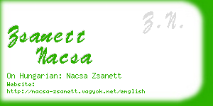 zsanett nacsa business card